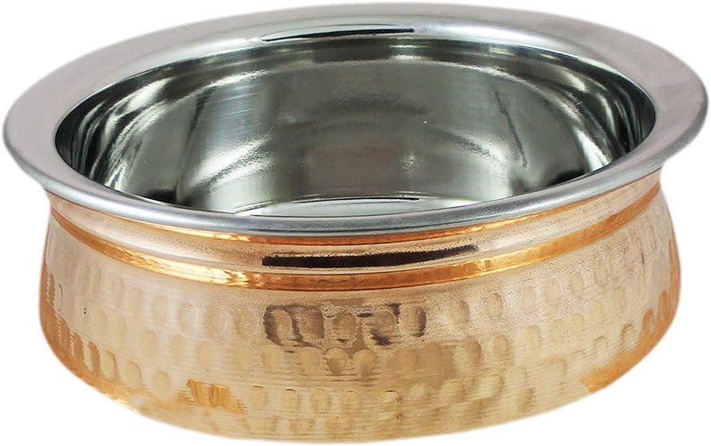Craft N Copper وعاء تقديم من الفولاذ المقاوم للصدأ والنحاس لتقديم الطعام والخضروات 6 بوصة 1 - Image 1