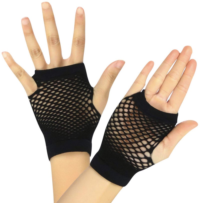 ToBeInStyle Women's Thick Diamond Net Gloves - Black - Image 1