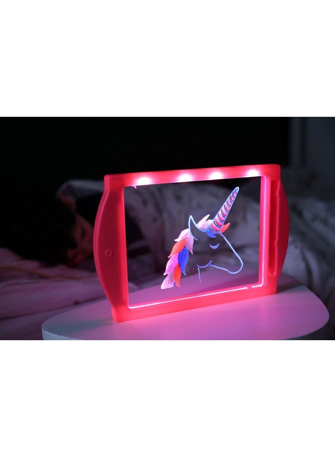 Marvin's Magic Marvin's Magic - Glow Art Unique Craft Kit | Light Up Kids Art Set | Includes Neon Effect Drawing Board with A Built-in Stand and 4 Fluorescent Magic Pens - Pink - Image 5