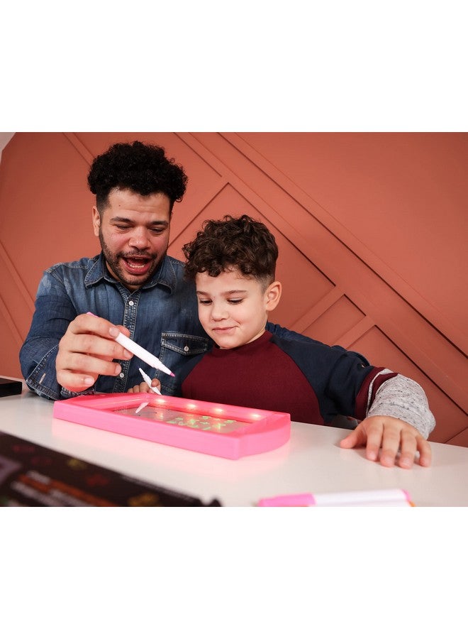 Marvin's Magic Marvin's Magic - Glow Art Unique Craft Kit | Light Up Kids Art Set | Includes Neon Effect Drawing Board with A Built-in Stand and 4 Fluorescent Magic Pens - Pink - Image 3