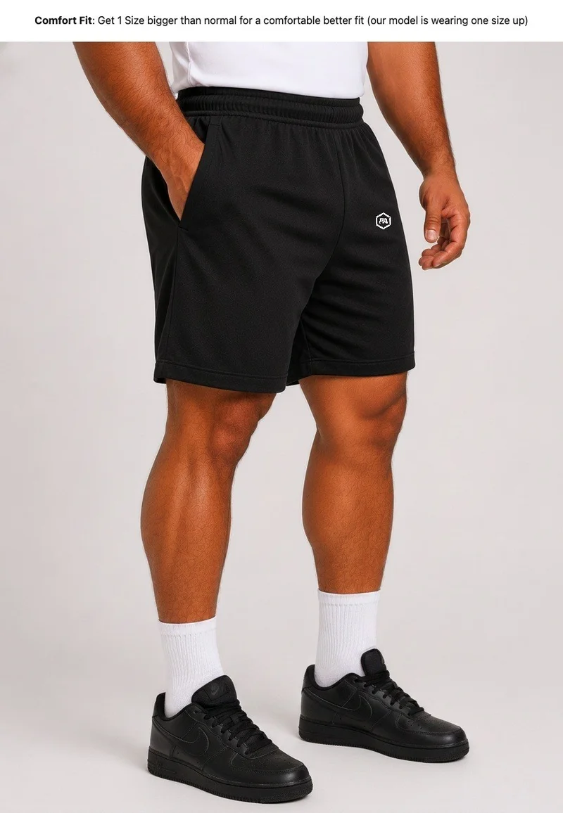 Prima Ace black Men's Shorts Gym Addict Premium Black for Men | Best Price UAE