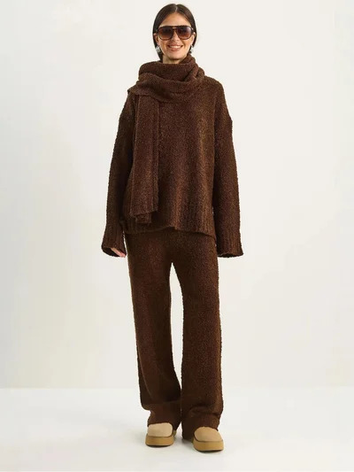 بيانكو لوتشي طقم قطعتين محبوك مضلع فضفاض من لوتشي