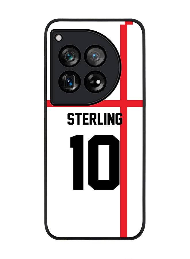 Stylizedd Rugged Black edge case for OnePlus 12R / OnePlus Ace 3 5G, Slim fit Flexible Anti Drop Thin Cover - Football Team - England, Player Name - Sterling - Image 1