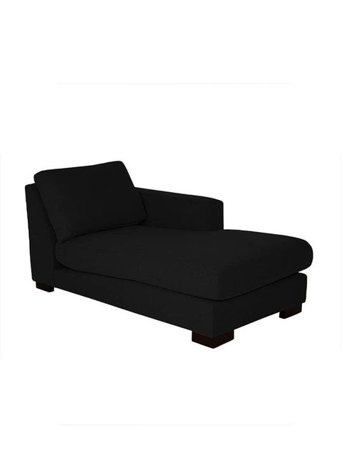 Right Corner Sofa with Left Armrest Upholstered in Linen 85x168x88 cm-Black