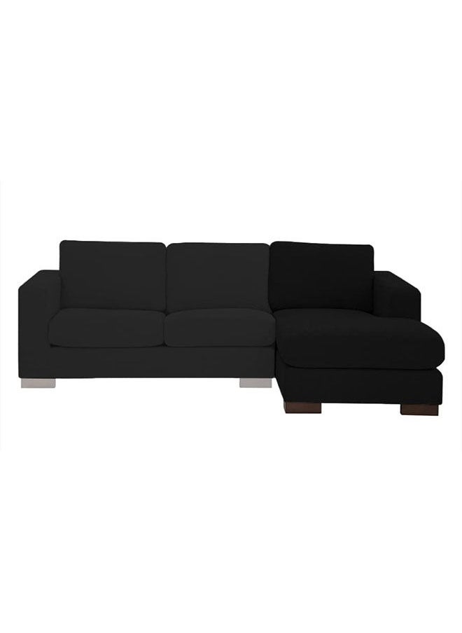 REGAL IN HOUSE - Right Corner Sofa with Left Armrest Upholstered in Linen 85x168x88 cm-Black - Image 1