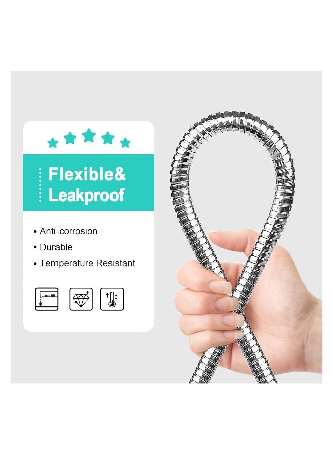 Extra Long Shower Hose 360  Degree Anti-twist 304 Stainless Steel Handheld Shower Hose Stainless Steel - Image 4