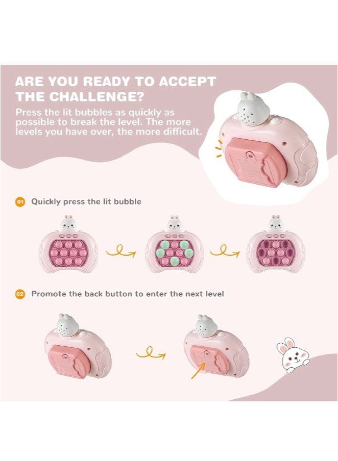 ألعاب فidget البوب للأطفال، لعبة فقاعات الدفع السريعة المحمولة، لعبة ألغاز فقاعات الدفع، 4 أوضاع، لعبة ألغاز محمولة أكثر تحديًا للأطفال، هدية عيد ميلاد (أرنب) - Image 5