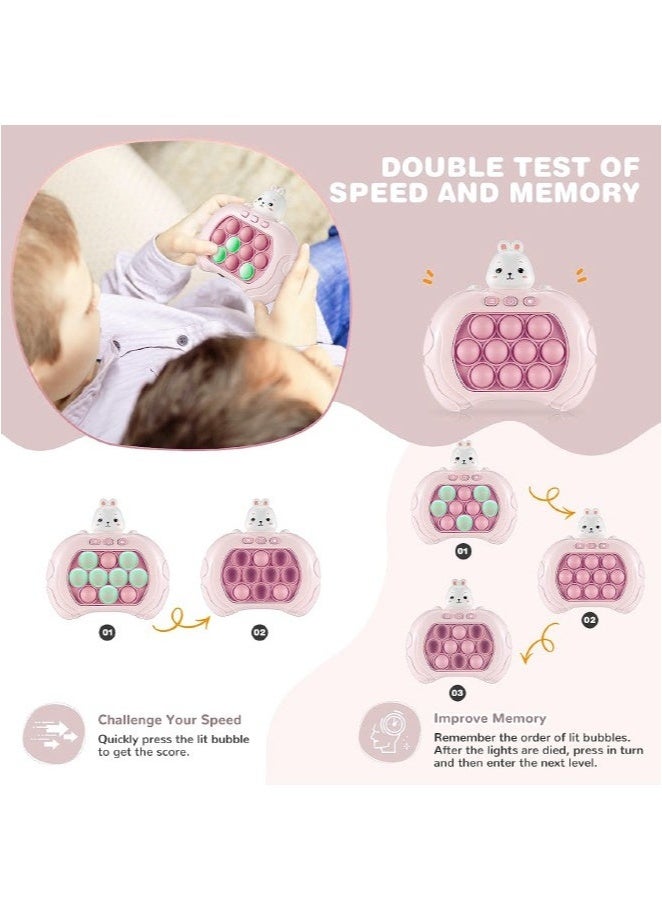 ألعاب فidget البوب للأطفال، لعبة فقاعات الدفع السريعة المحمولة، لعبة ألغاز فقاعات الدفع، 4 أوضاع، لعبة ألغاز محمولة أكثر تحديًا للأطفال، هدية عيد ميلاد (أرنب) - Image 3
