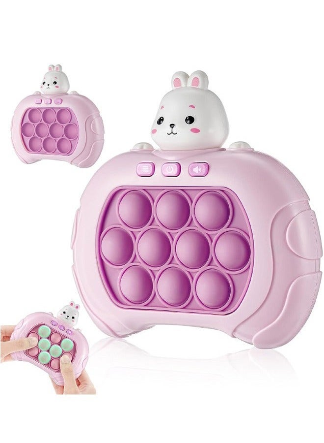 ألعاب فidget البوب للأطفال، لعبة فقاعات الدفع السريعة المحمولة، لعبة ألغاز فقاعات الدفع، 4 أوضاع، لعبة ألغاز محمولة أكثر تحديًا للأطفال، هدية عيد ميلاد (أرنب) - Image 1
