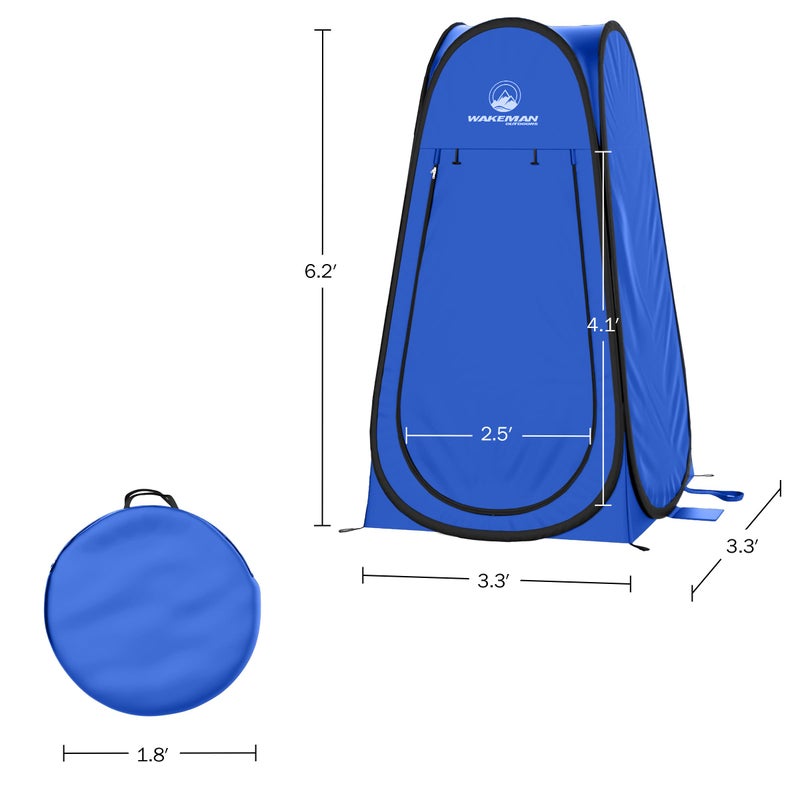 Wakeman Pop Up Pod - Privacy Shower Tent, Dressing Room, or Portable Toilet Stall with Carry Bag for Camping, Beach, or Tailgate by Wakeman Outdoors (Blue) - Image 2
