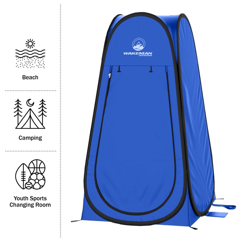 Wakeman Pop Up Pod - Privacy Shower Tent, Dressing Room, or Portable Toilet Stall with Carry Bag for Camping, Beach, or Tailgate by Wakeman Outdoors (Blue) - Image 4