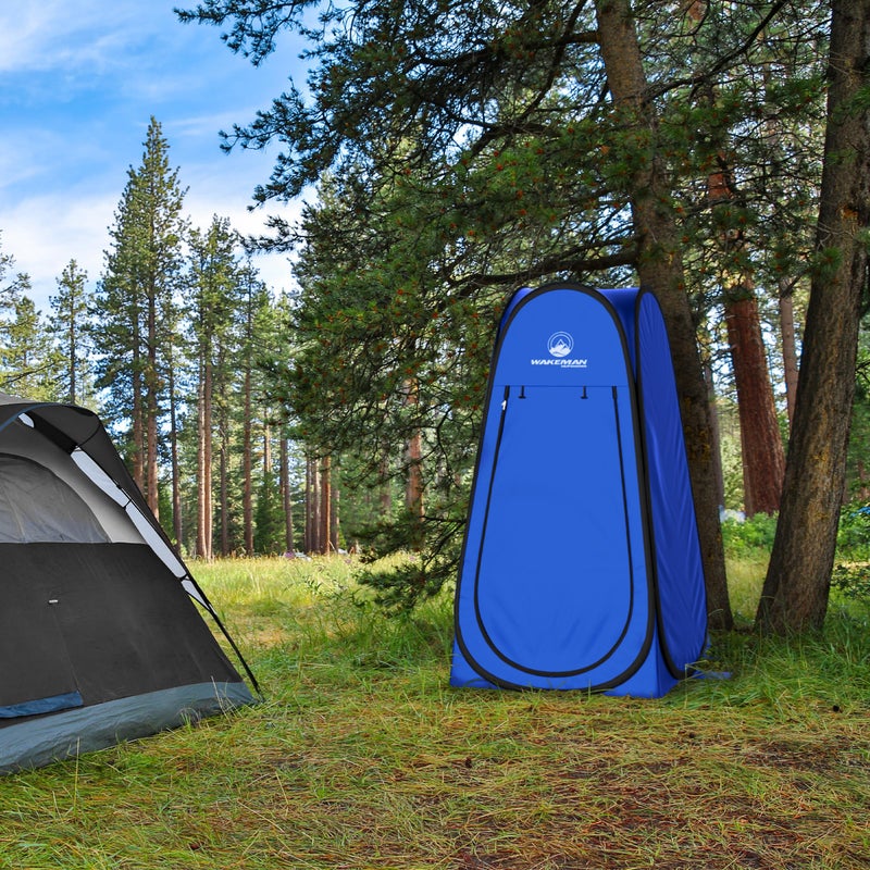 Wakeman Pop Up Pod - Privacy Shower Tent, Dressing Room, or Portable Toilet Stall with Carry Bag for Camping, Beach, or Tailgate by Wakeman Outdoors (Blue) - Image 5