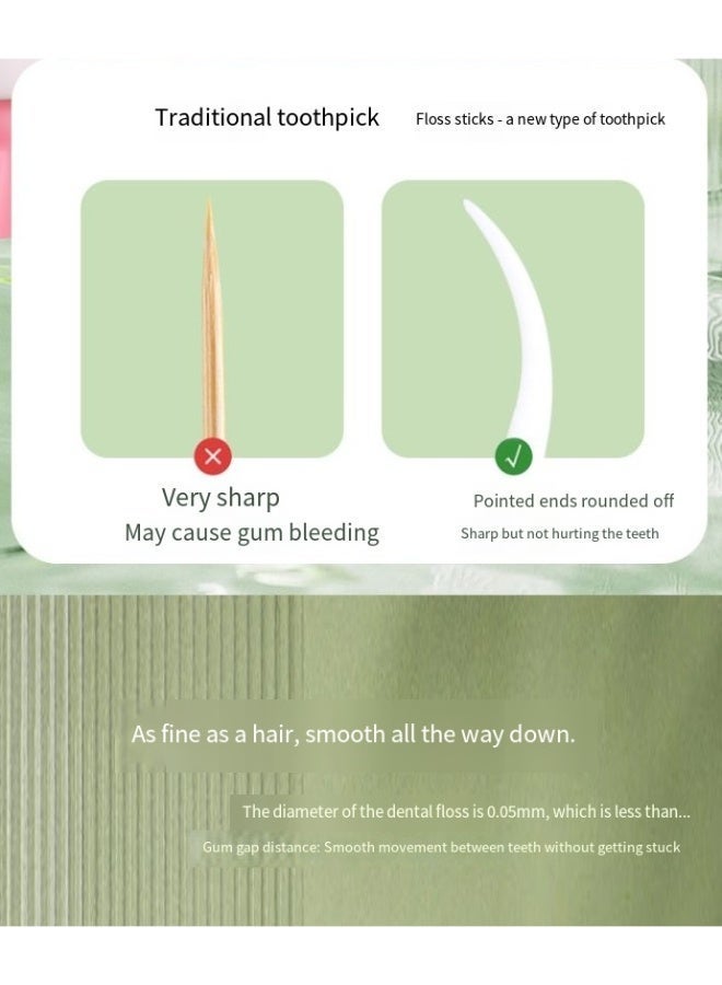 QZ 300-Pcs Dental Floss Toothpick,Teeth Stick,Tooth Picks,Floss Picks,Teeth Cleaning，Family Size (300 Picks) - Image 5