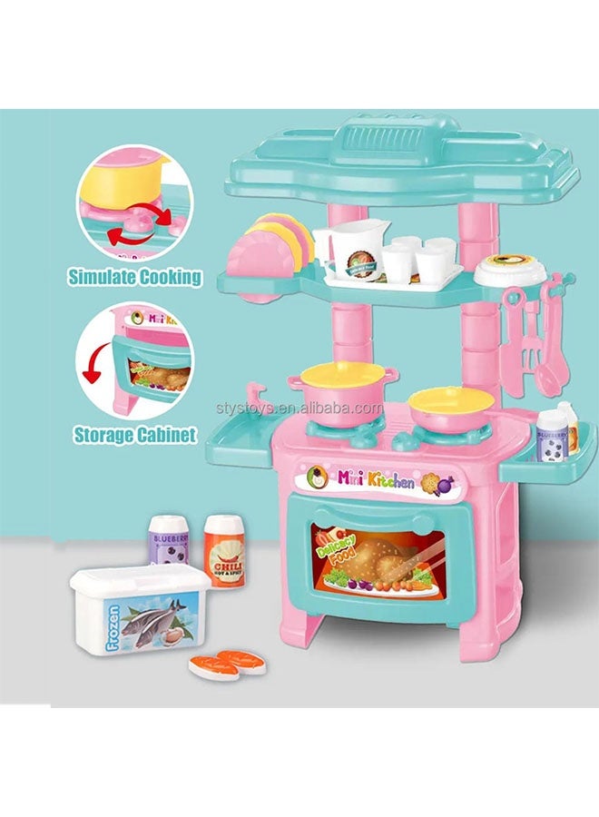 مجموعة ألعاب المطبخ، مجموعة ألعاب مطبخ صغيرة للأطفال، 48 قطعة، مطبخ واقعي للأطفال، تصميم قابل للفصل، ألعاب مطبخ تظاهرية للأطفال مع فرن، طعام، حوض، سكين، شوكة وطبق، ألعاب مطبخ تظاهرية للطهاة، مجموعات ألعاب محاكاة مطبخ مصنوعة من مواد آمنة للأولاد والبنات والأطفال - Image 5