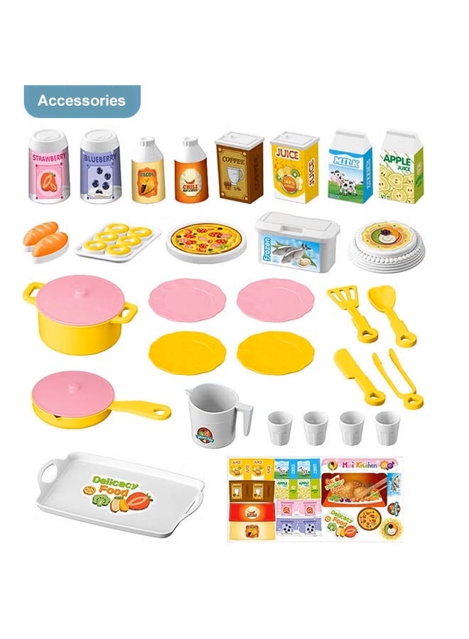 مجموعة ألعاب المطبخ، مجموعة ألعاب مطبخ صغيرة للأطفال، 48 قطعة، مطبخ واقعي للأطفال، تصميم قابل للفصل، ألعاب مطبخ تظاهرية للأطفال مع فرن، طعام، حوض، سكين، شوكة وطبق، ألعاب مطبخ تظاهرية للطهاة، مجموعات ألعاب محاكاة مطبخ مصنوعة من مواد آمنة للأولاد والبنات والأطفال - Image 3