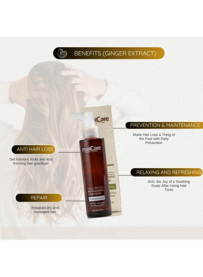 Maxcare Revitalizing Hair Tonic Clear – Anti Hair Fall Scalp Treatment – 120ml - Image 5