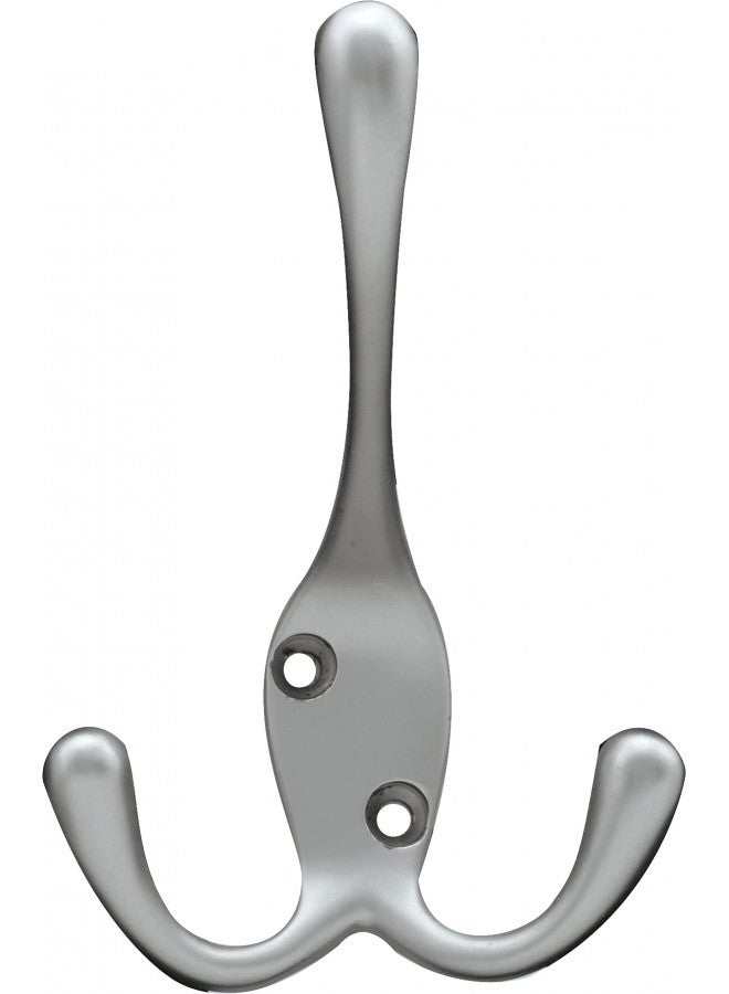 Franklin Brass Franklin Brass (1-Pack) Triple Wall Hooks 3-Prong Hooks for Hanging Satin Nickel Wall Mount Hanger Backpack, Purse, Bag, Towel Organization Decorative Wall Hooks B42306J-SN-C  - Image 1