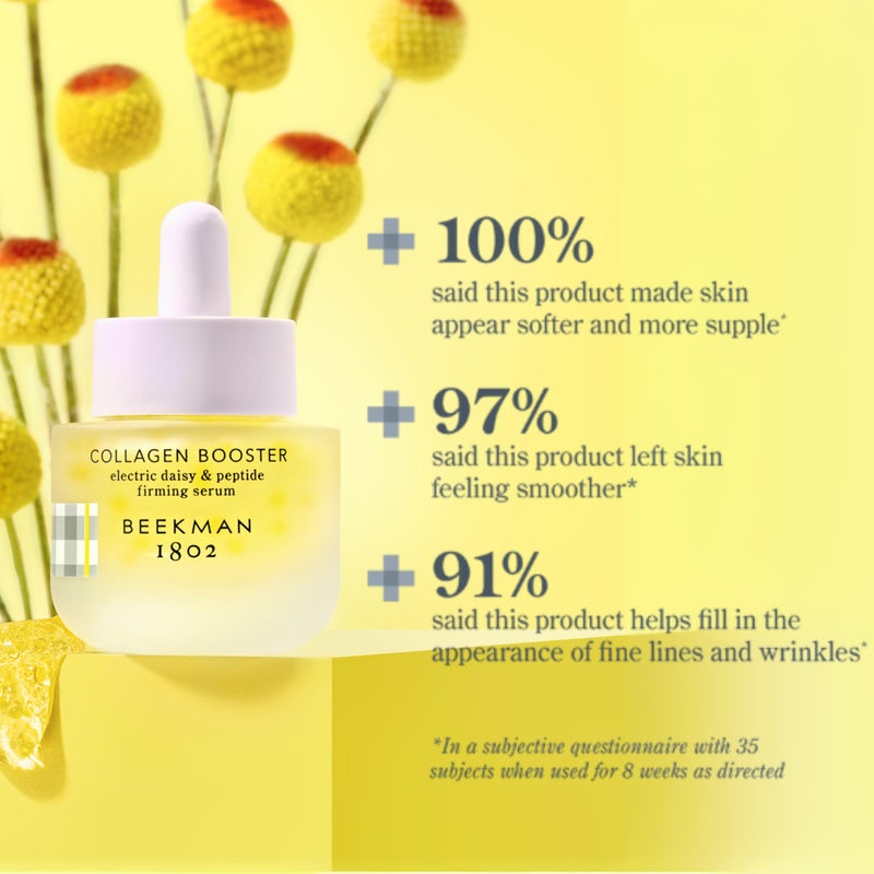 Beekman 1802 Collagen Booster Electric Daisy & Peptide Firming Face Serum - Fragrance Free - 0.5 fl oz - Boosts Collagen Production & Tightens Skin - Good for Sensitive Skin - Cruelty Free - Image 5