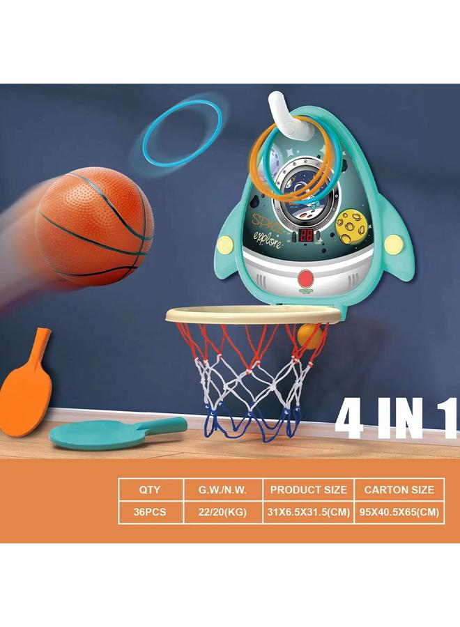 Bluejw Fun Scoring Dinosaur Basketball Board Toy Home Children's 4-in -1 Basketball Board Sports Toy - Image 3