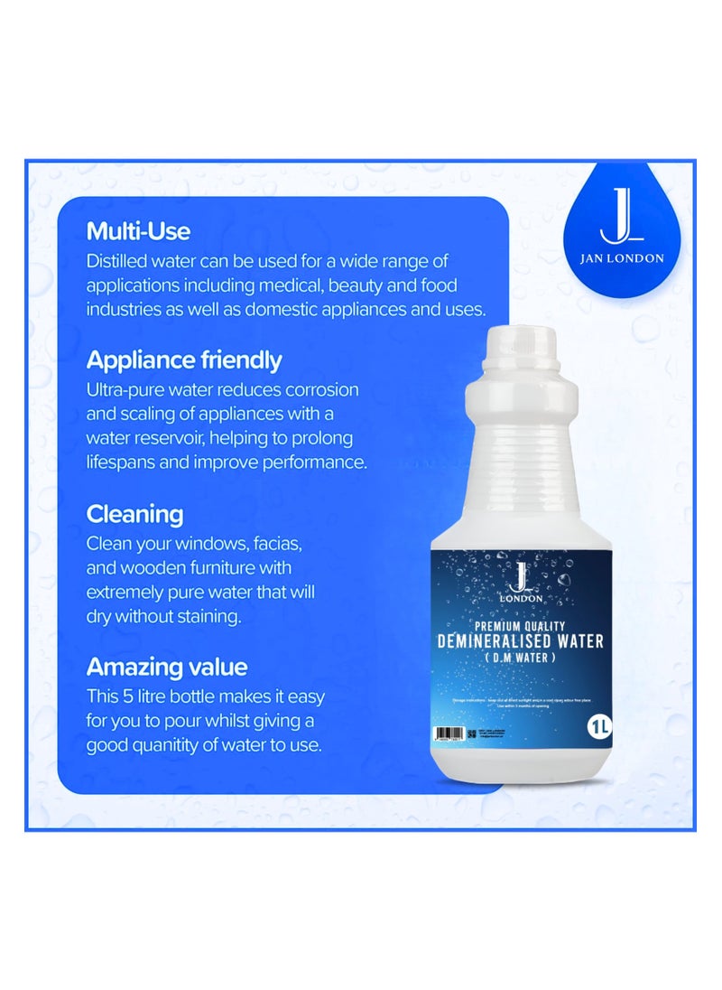 JAN LONDON Jan London Ultra Pure Distilled Water: Premium Quality Base for Toners, Facial Sprays, Serums, Face Masks, Hair Care Products, Makeup Removers, and DIY Cosmetic Recipes 1000ml  - Image 2