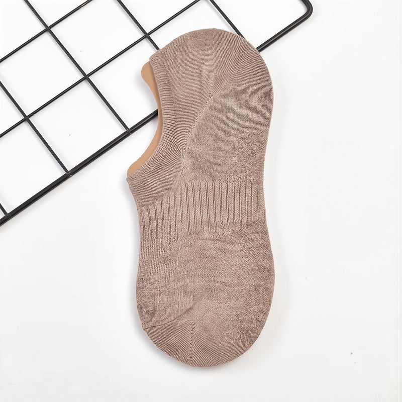 No Show Socks Women Non Slip for Sneakers Flats Dress Shoes Coffee Size A1105 Daily Wear - Image 4