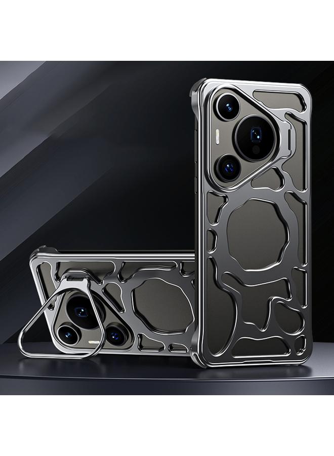 For Huawei Pura 70 Pro Auspicious Cloud Series MagSafe Metal Phone Case with Bracket(Grey)