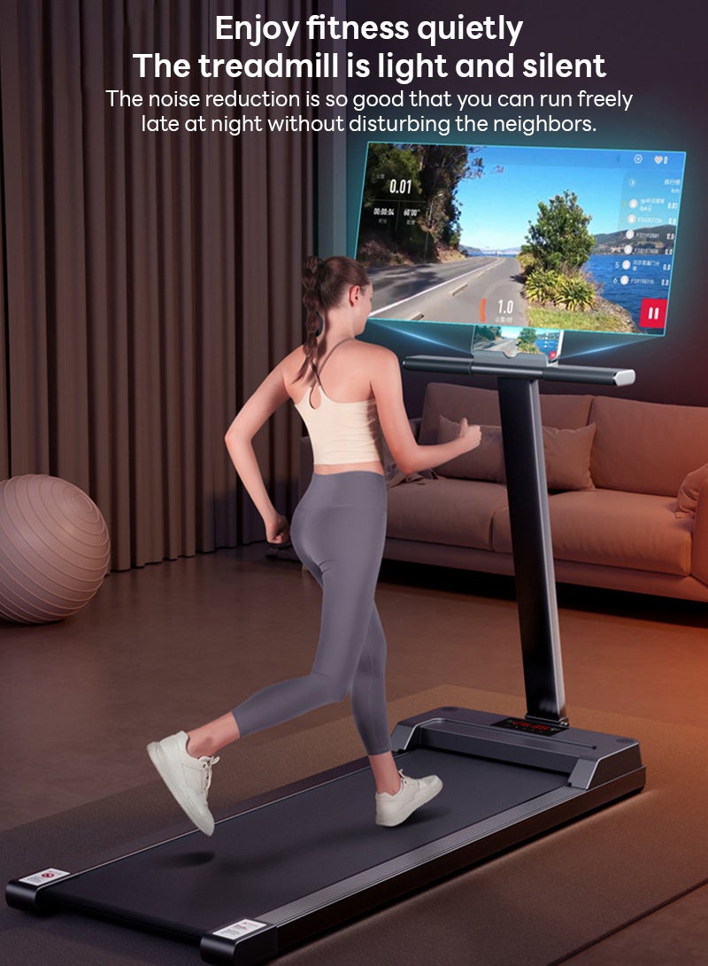 Glanfen 1~6KM/H 2.0HP Smart Home Ultra-Quiet Fitness Flat Treadmill, Portable Folding Walking Treadmill  - Image 2