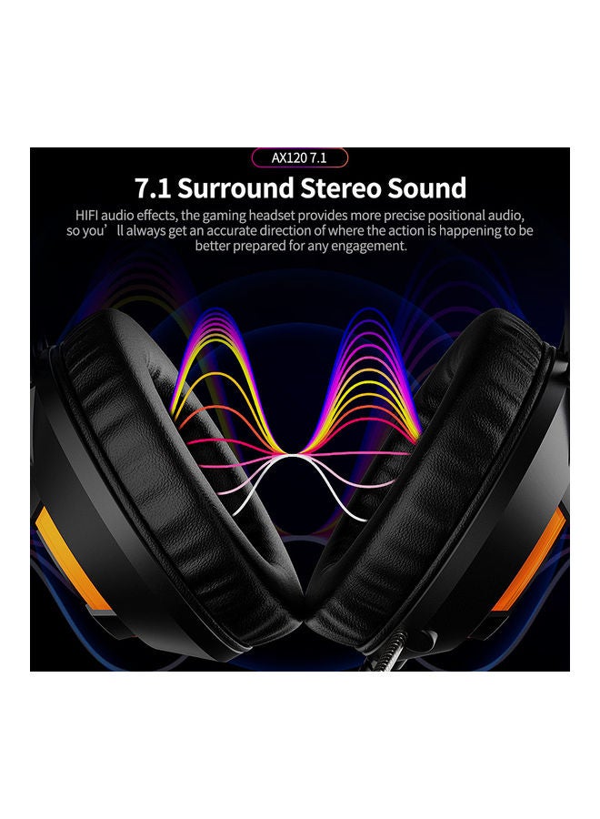 AX120 - 7.1 Channel Stereo Wired Gaming Headset Noise Cancelling Over Ear Headphones with Mic Bass Surround Soft Memory Earmuffs 50mm Drivers For PS4/PS5/XOne/XSeries/NSwitch/PC - Image 5