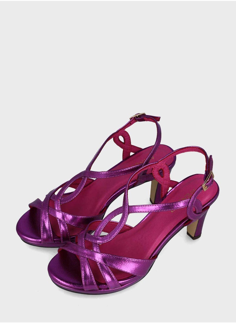 MENBUR - Ankle Strap Mid Heel Sandals - Image 1