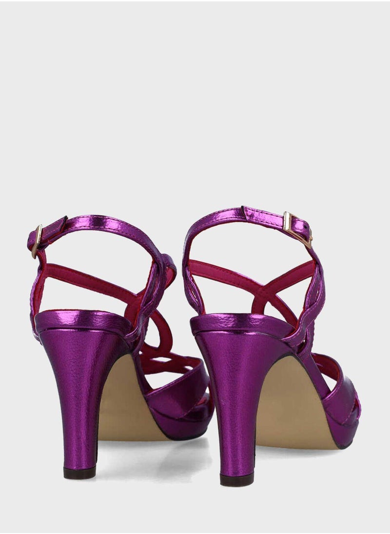 MENBUR - Ankle Strap Mid Heel Sandals - Image 1