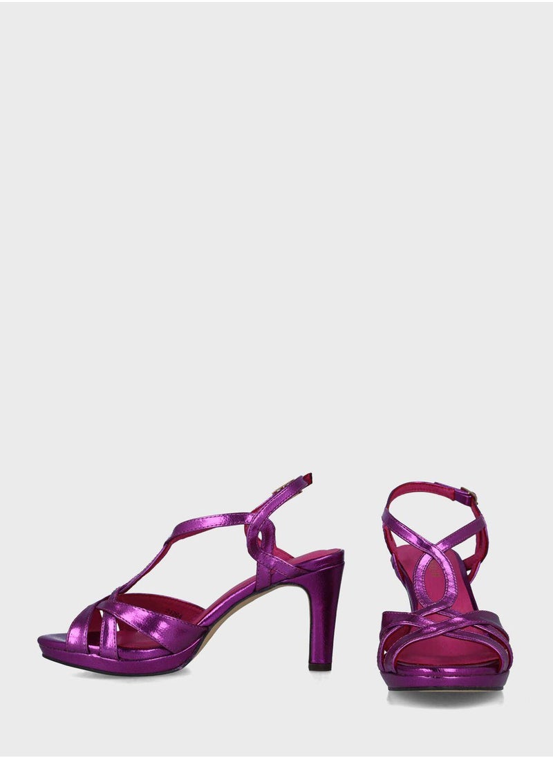 MENBUR - Ankle Strap Mid Heel Sandals - Image 1