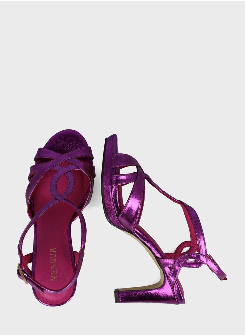 MENBUR - Ankle Strap Mid Heel Sandals - Image 1