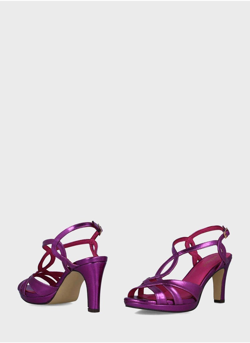 MENBUR - Ankle Strap Mid Heel Sandals - Image 1