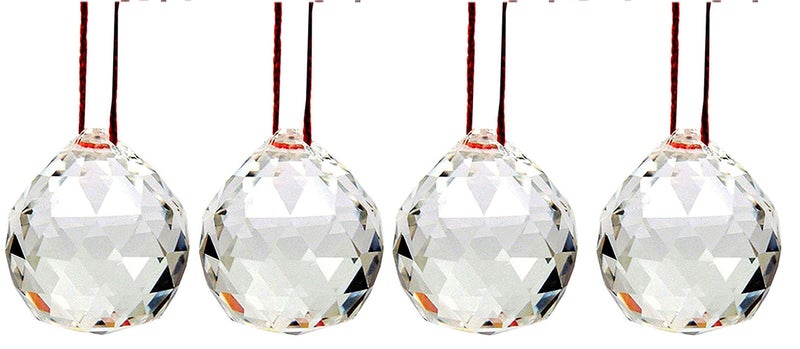 eshoppee Set of 4 pcs feng Shui Crystal Ball Size 40 mm for Knowledge, Energy and Good Luck - Image 1