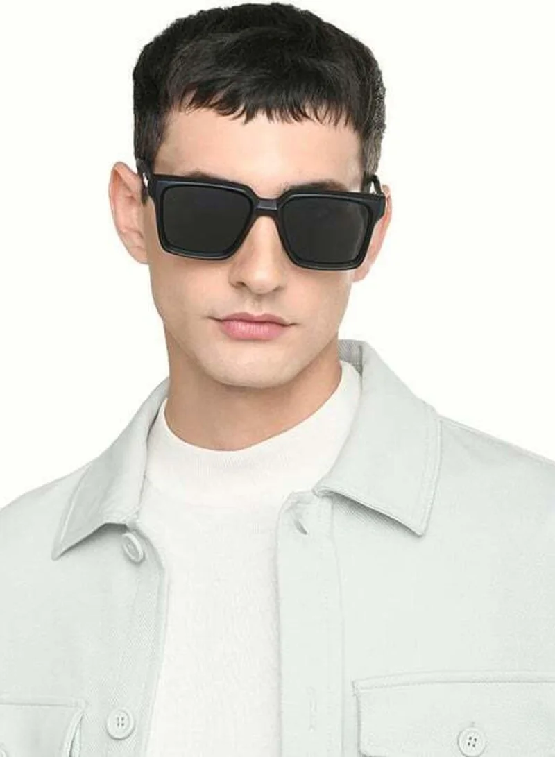 VINCENT CHASE Vincent Chase By Lenskart | Black Grey Full Rim Rectangular | SUMMER EDIT | Branded Latest and Stylish Sunglasses | Polarized and 100% UV Protection (UV 400) | Men &amp; Women | Large | VC S17389