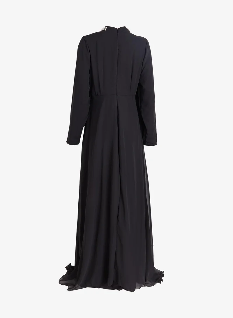 Khizana  Plus Size A-line Dress With Shoulder Drape for Women | Best Price UAE