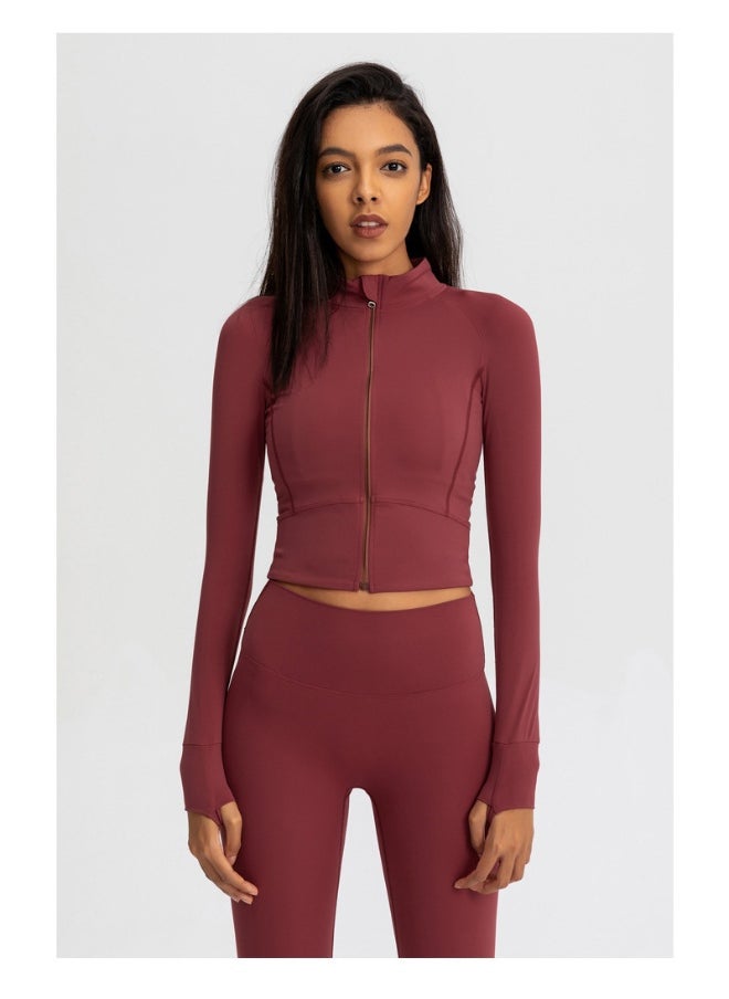 Alo Yoga - alo Sport Coat Women's tight yoga wear quick-drying long-sleeved top Zipper cardigan Running fitness jacket - Image 1