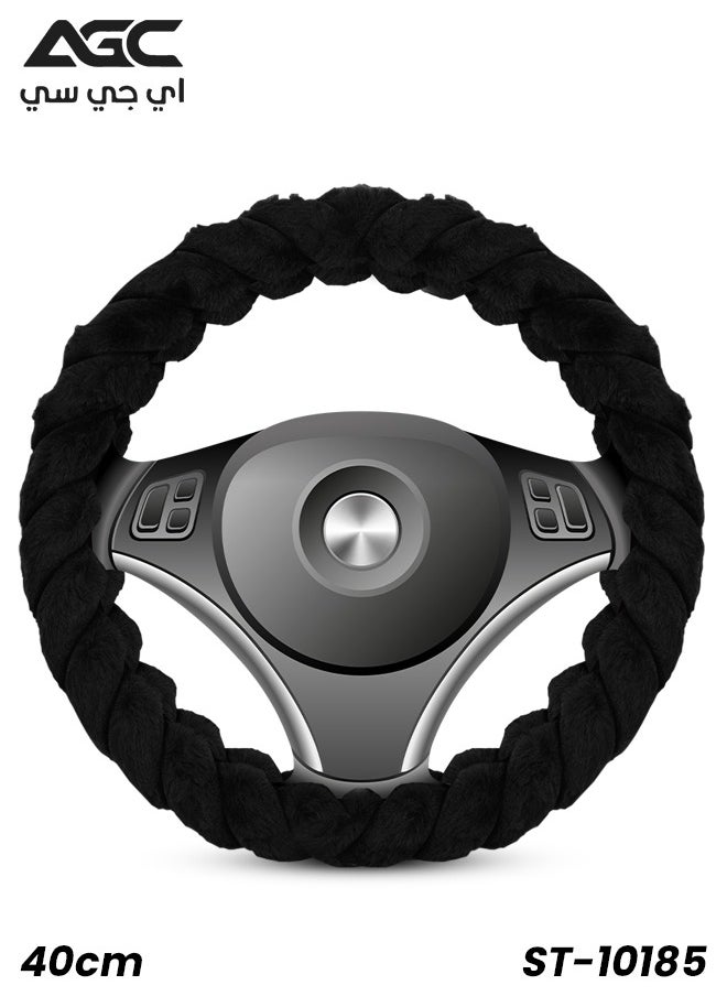 Agc - AGC Black Premium Large Steering Wheel Cover – 40cm, Soft and Anti-Slip ST-10185 - Image 1