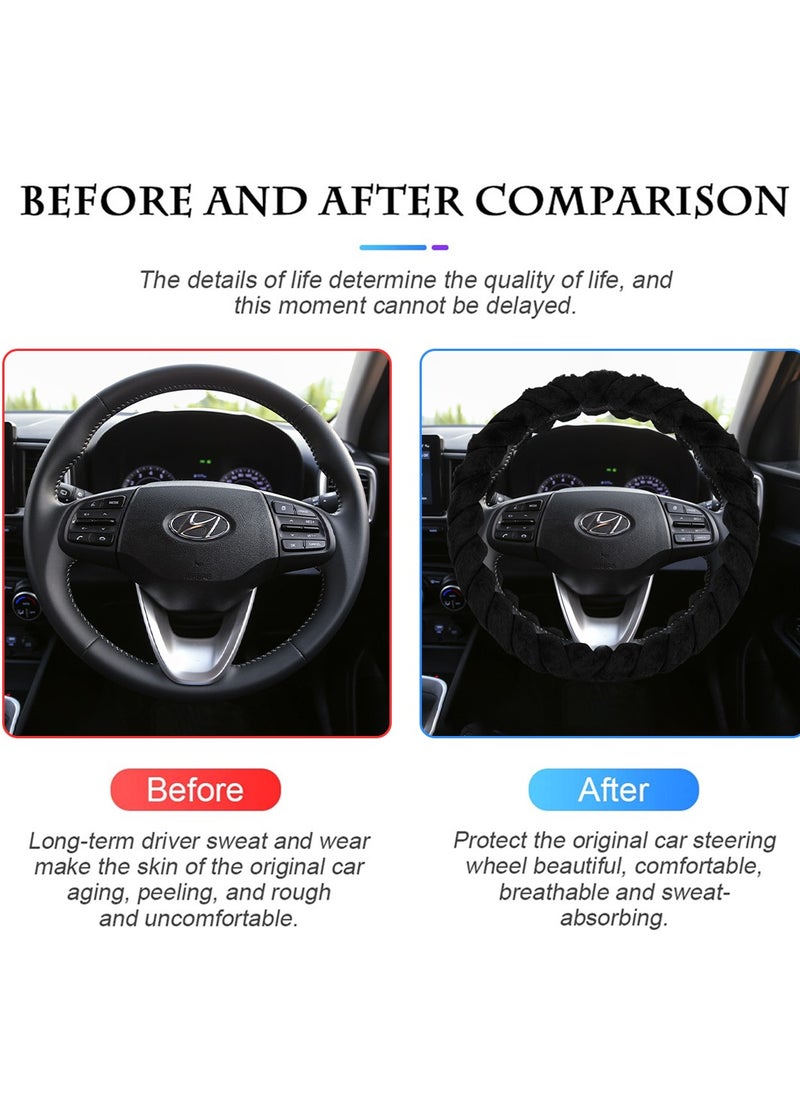 Agc - AGC Black Premium Large Steering Wheel Cover – 40cm, Soft and Anti-Slip ST-10185 - Image 1