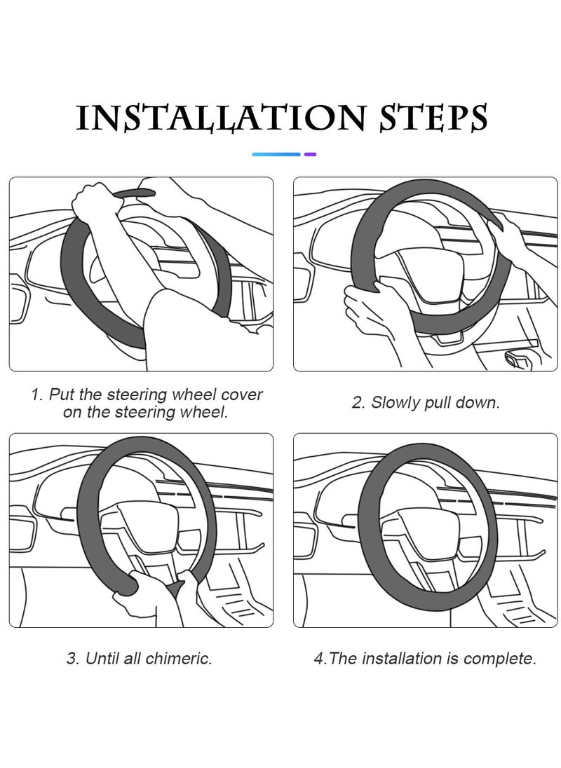 Agc - AGC Black Premium Large Steering Wheel Cover – 40cm, Soft and Anti-Slip ST-10185 - Image 1