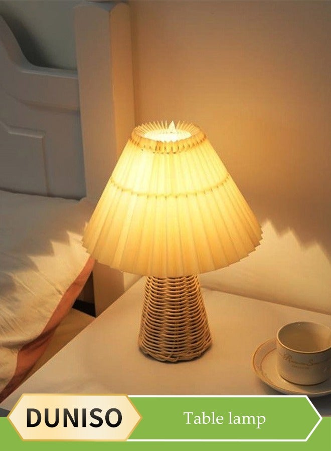 DUNISO مصباح طاولة بجانب السرير، مصباح غرفة نوم قماشي مع USB، مصباح مكتب LED متعدد الوظائف، مصباح قراءة، ثلاث ألوان قابلة للتعديل على عدة مستويات، مناسب لغرفة المعيشة، الدراسة، غرفة النوم والمكتب - Image 1