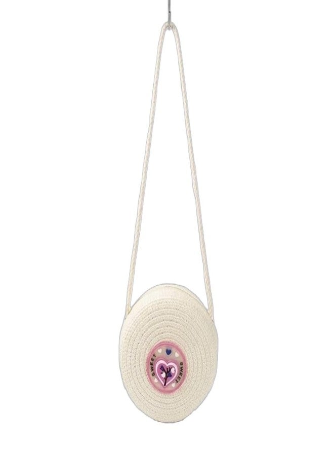 JMK CRAFTS Girls Mini Straw Woven Crossbody Bag with LED Light & Woven Strap | Cute Round Kids Sling Bag with Zipper Coin Purse | Lightweight Travel Party Handbag for Girls, Toddlers & Baby Girls - Image 1