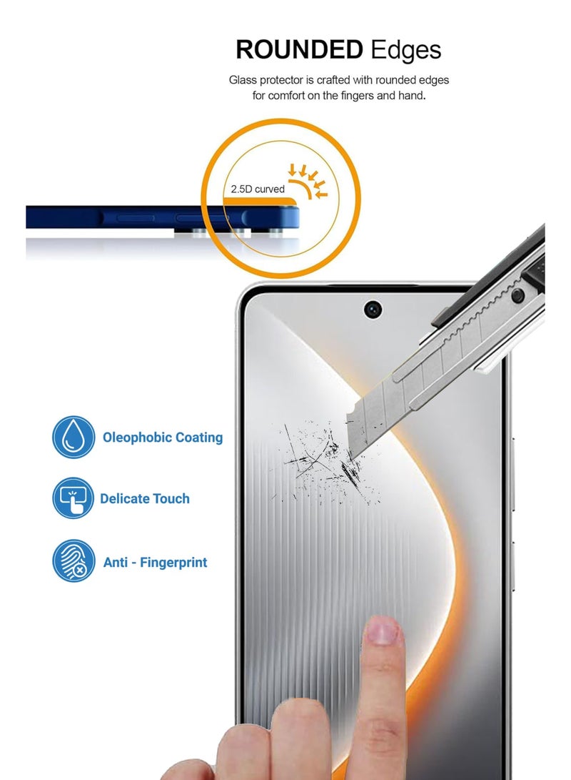 لـ Tecno Pova 7 - عبوة من زجاج الحماية المقسى 2 - لمسة حساسة، شفافية أعلى، سهل التركيب، واقي شاشة مقاوم للخدوش وخالي من الفقاعات - Image 3