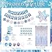jenmir Frozen Birthday Decorations for GirlFringe CurtainsHappy Birthday BannerSnowflake Foil balloonBlue Purple BalloonsCake Toppers - Image 4