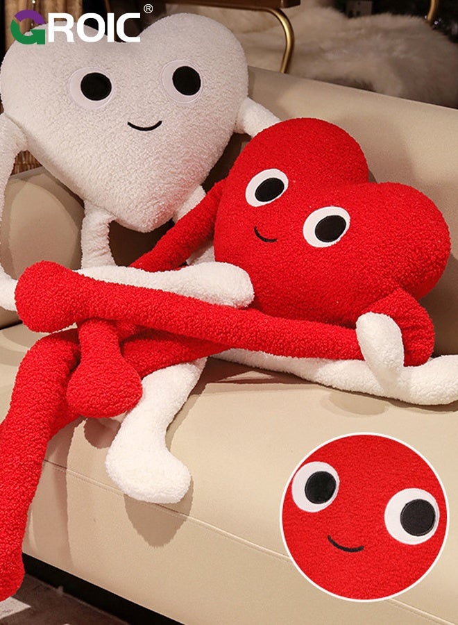 جرويك وسائد ناعمة على شكل قلب، وسادة زخرفية ناعمة للأريكة أو السرير، ديكورات غرف لطيفة للنساء والفتيات والأطفال - Image 4
