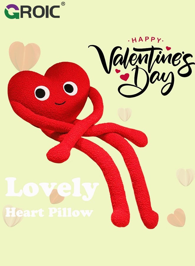 جرويك وسائد ناعمة على شكل قلب، وسادة زخرفية ناعمة للأريكة أو السرير، ديكورات غرف لطيفة للنساء والفتيات والأطفال - Image 2