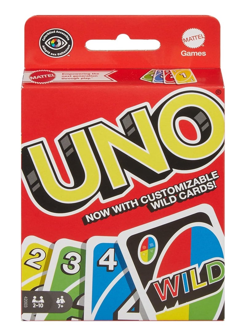 Mattel Games UNO WILD! Family Playing Classic Card for Adults Kids & Family Night For Party and Traveling for Kids, Mattel Games, UNO Card Game, Classic Games, Board Games and Educational Toys, with Double-Sided Card Deck, for Kids, Boys, Girls and Families, Gifts for Ages 3, 4, 5, 6  - Image 2