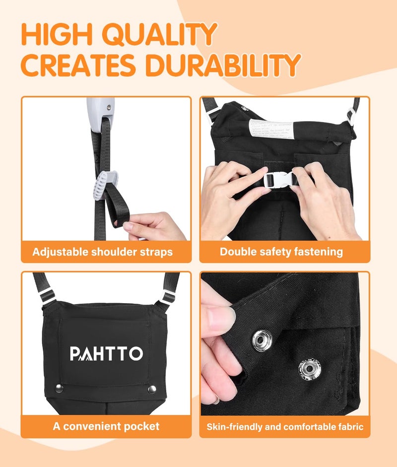 PAHTTO جهاز قفز الأطفال مع سجادة ناعمة قافز متين للأطفال مع ارتفاع قابل للتعديل حزام مشي مضحك للأطفال جهاز قفز بابي محمول للداخل والخارج - Image 5