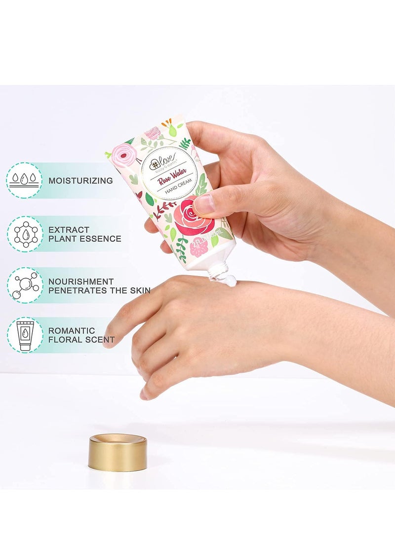 BODY & EARTH 4pcs Rose Water Lotion Gift Set, Hand & Foot Cream, Soap, Scented Candle, Body Care for All Skin Types Skin Care Gift Set for Women  - Image 3
