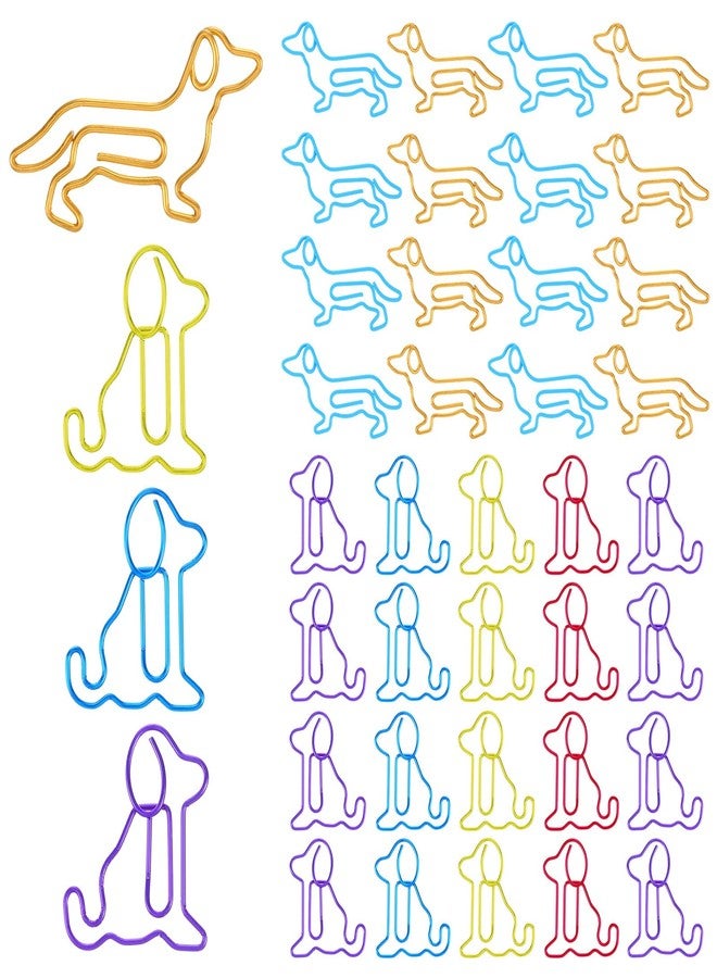 Eldraqth 50 Pcs Cute Paper Clips Dog Paperclips Cute Animal Paper Clips Metal Dogs Lover Gifts Black Binder Paperclips Document Note Sorting Organizer for Work School Office Supplies - Image 1